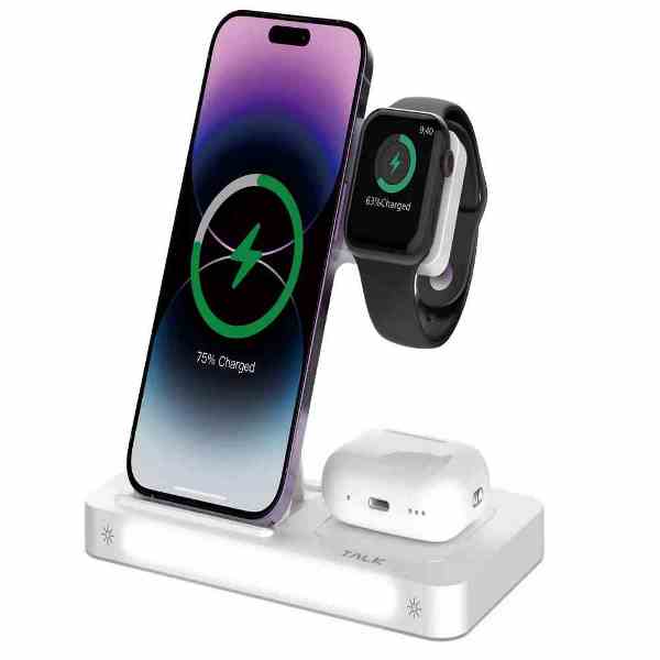 STAZIONE DI RICARICA WIRELESS 3IN1 PER SMARTPHONE/SMARTWATCH/AIRPODS 15W (DEEA40