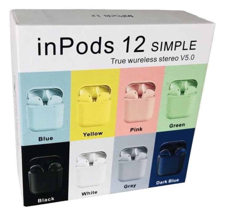 AURICOLARI BLUETOOTH WIRELESS INPODS 12 - COLORE NERO