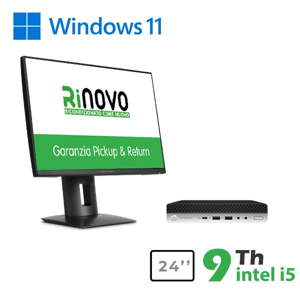 BUNDLE PC MINI HP 600-800 G3 INTEL CORE I5-9GEN. + MONITOR HP 23" RNZ24N (RNBUND