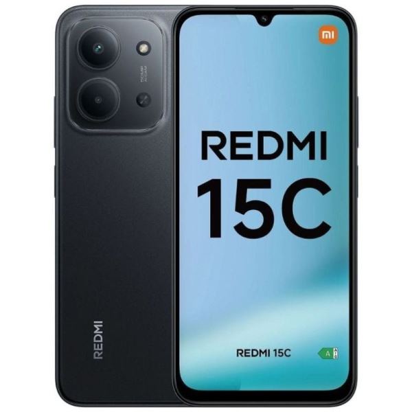 SMARTPHONE REDMI 15C 4+256GB MIDNIGHT BLACK NERO 4G DUAL SIM