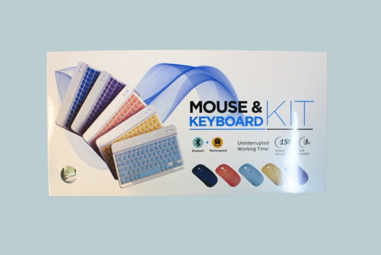 KIT MINI TASTIERA E MOUSE BLUETOOTH WIRELESS BT028 NERO