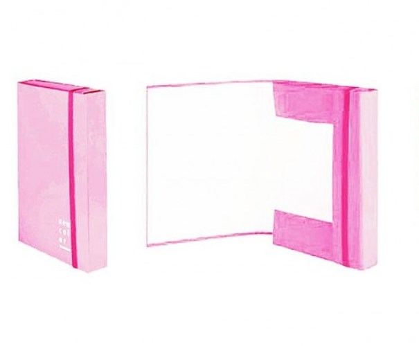 CARTELLA CON ELASTICO 3 LEMBI DORSO ROSA 3CM