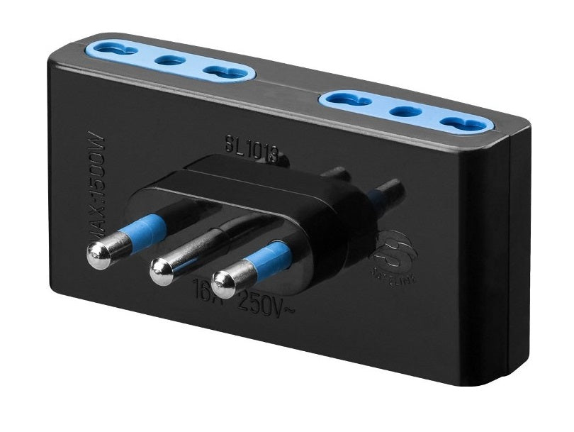 ADATTATORE SPINA ITALIANA 16A TRIPOLARE - 4 PRESE TRIPOLARI MISTE 10/16A (W10250