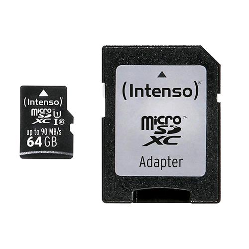 INTENSO 3433490 MICRO SD XC 64GB CLASSE 10 CON ADATTATORE SD