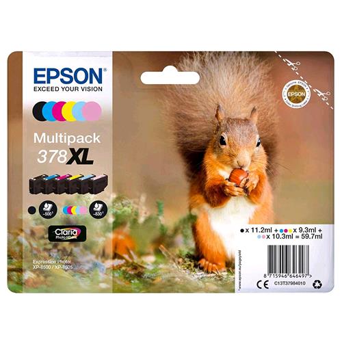 EPSON MULTIPACK 378 XL CARTUCCE INK CONF DA 6 NERO + CIANO + CIANO CHIARO + MAGE