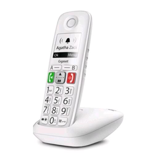 GIGASET E290 CORDLESS SENIOR DECT 2 TASTI CHIAMATA RAPIDA BIANCO