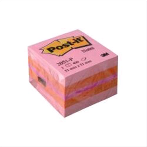 3M MINI CUBO POST-IT DADO PINK 2051-P 400 FOGLI POST-IT 51MMx51MM COLORI ASSORTI