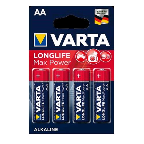 VARTA LONGLIFE MAX POWER BATTERIA STILO ALCALINA AA 1.5 V CONF 4 Pz.