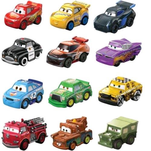 MATTEL DISNEY CARS MACCHININE 3.5 CM CON CARROZZERIA IN METALLO E RUOTE RIGIDE M