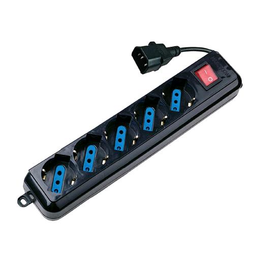 VULTECH MULTIPRESA BIPASSO 5 POSTI PER UPS IEC14 + ON OFF 1.5 MT NERO