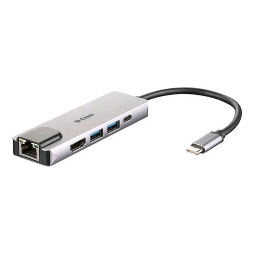 D-LINK DUB-M520 HUB USB-C 5-IN-1 CON HDMI/ETHERNET USCITE: HDMI x1, Ethernet x1,