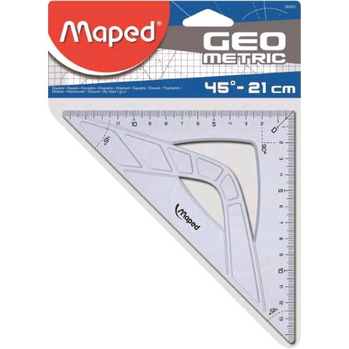 MAPED SQUADRA GEOMETRIC IN PLASTICA 21CM 45° TRASPARENTE