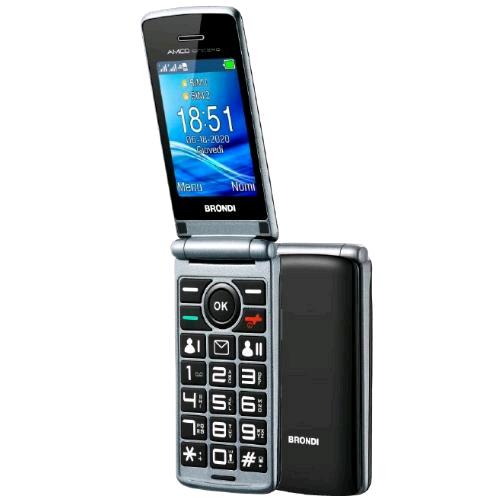 BRONDI AMICO SINCERO DUAL SIM 2.4" EASY PHONE CLAMSHELL ITALIA BLACK