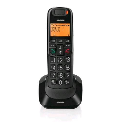 BRONDI BRAVO BRIGT TELEFONO CORDLESS DECT PER ANZIANI 3 TASTI PER CHIAMATE DIRET