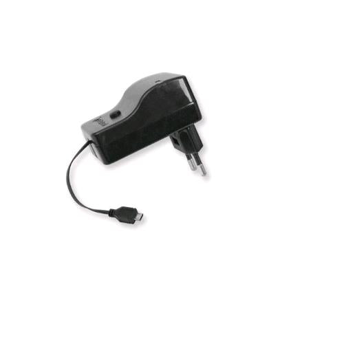 RETRAK MICRO USB CARICABATTERIE DA RETE RETRATTILE 80cm NERO