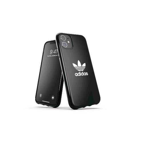 ADIDAS SNAP APPLE iPHONE 12 MINI CUSTODIA IN TPU CON LOGO A TRIFOGLIO NERO BIANC