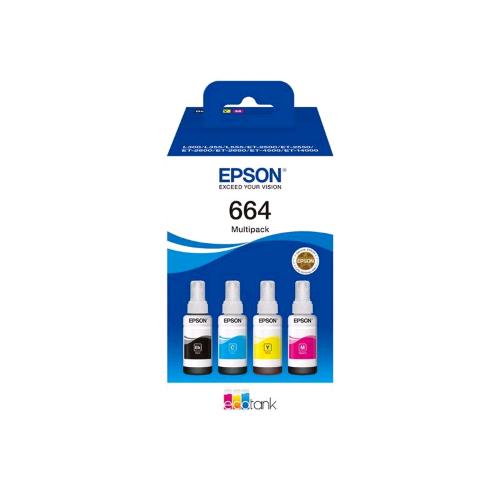 EPSON 664 ECOTANK MULTIPACK CONFEZIONE 4 FLACONI INCHIOSTRO NERO CIANO MAGENTA G