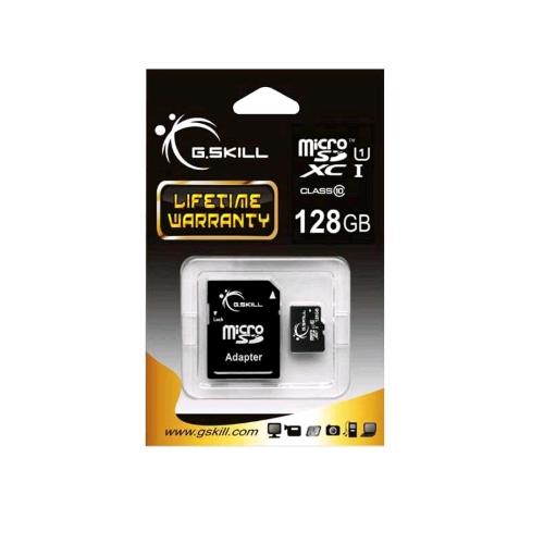GSKILL MEMORIA FLASH MICRO SDXC 128 GB CLASSE 10 UHS -I CON ADATTATORE MICRO-SD