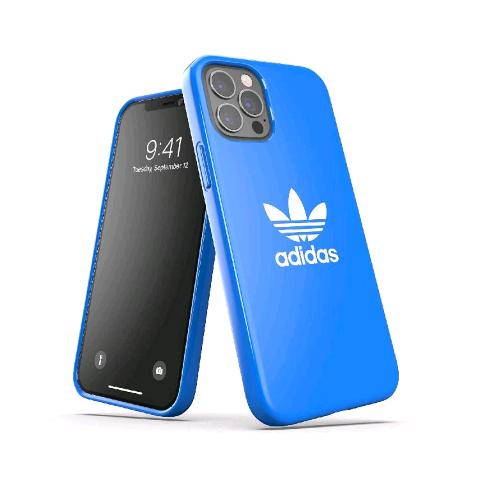 ADIDAS APPLE iPHONE 12/ 12 PRO CUSTODIA IN TPU CON LOGO A TRIFOGLIO BLU BIANCO