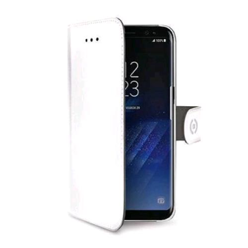 CELLY SAMSUNG GALAXY S8+ CUSTODIA A PORTAFOGLIO SIMILPELLE FLAP MAGNETICO BIANCO