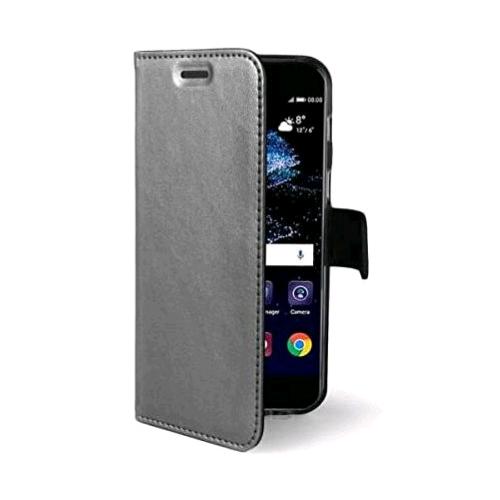 CELLY HUAWEI P10 LITE CUSTODIA A PORTAFOGLIO SIMILPELLE FLAP MAGNETICO SILVER