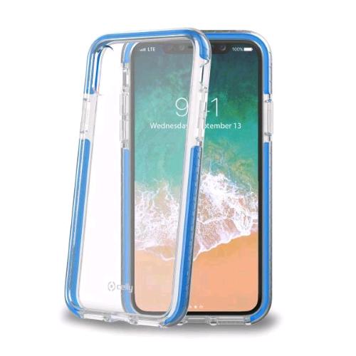 CELLY APPLE iPHONE XS/X COVER IN GOMMA TERMOPLASTICA E POLICARBONATO TRASPARENTE