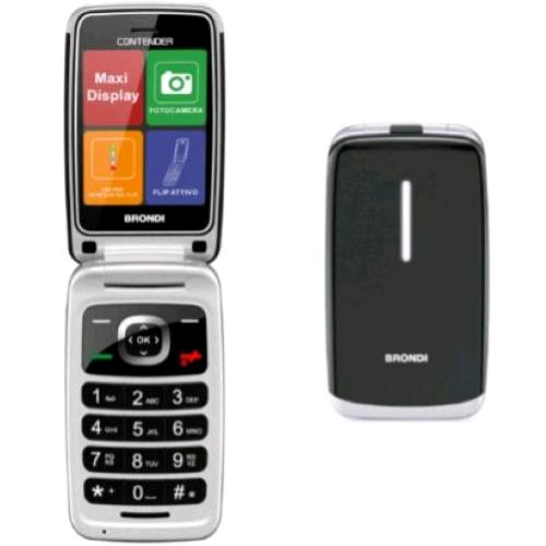BRONDI CONTENDER DUAL SIM 3" EASY PHONE CLAMSHELL TASTI SELEZIONE RAPIDA NERO/SI