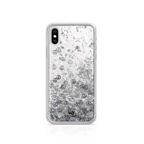 WHITE DIAMONDS APPLE iPHONE X/XS COVER IN TPU E POLICARBONATO TRASPARENTE CON GL