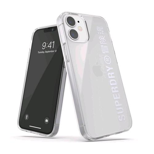 SUPERDRY APPLE iPHONE 12 MINI COVER IN TPU CHIUSURA A SCATTO LOGO SUPEDRY STAMPA