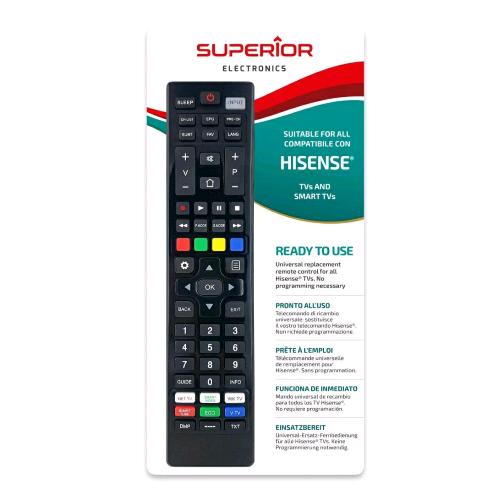 SUPERIOR SUPTRB028 TELECOMANDO UNIVERSALE HISENSE FUNZIONI SMART TV NERO