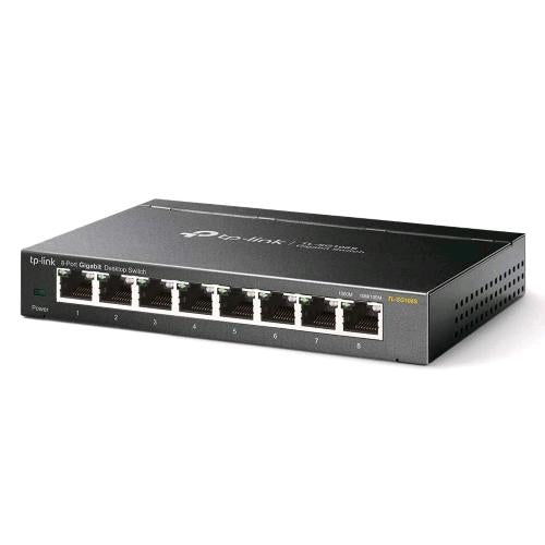 TP-LINK TL-SG108S SWITCH 8 PORTE GIGABIT ETHERNET NON GESTITO L2 METALLO BLACK