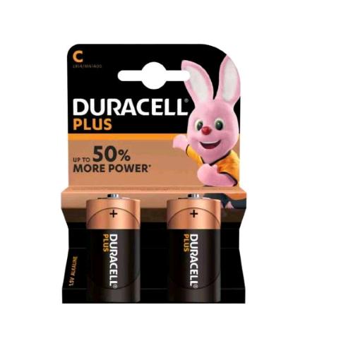 DURACELL PLUS BATTERIE ALCALINE MEZZATORCIA C 1400 CONF 2 Pz