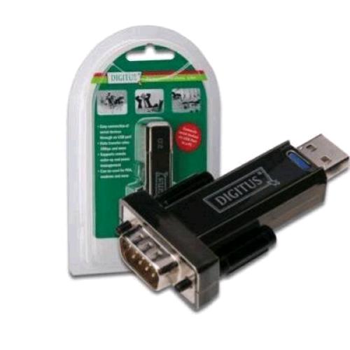 DIGITUS ADATTATORE USB 2.0 "A"/SERIALE RS232 9 PIN MASCHIO CAVO PROLUNGA CM.80 I