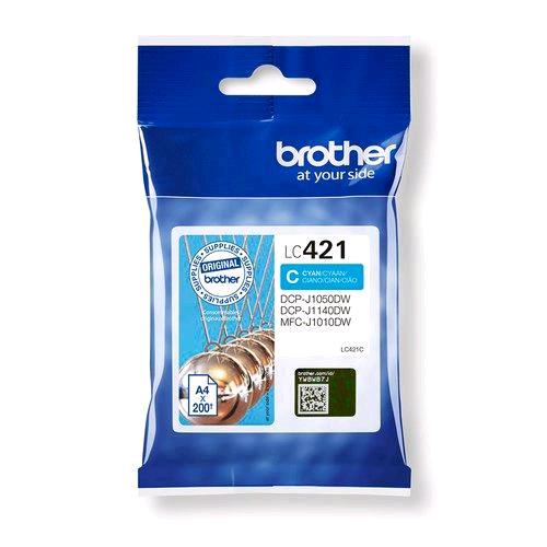 BROTHER LC421C CARTUCCIA INK-JET CIANO PER DCPJ1050DW MFCJ1010DWK 200 PAGINE