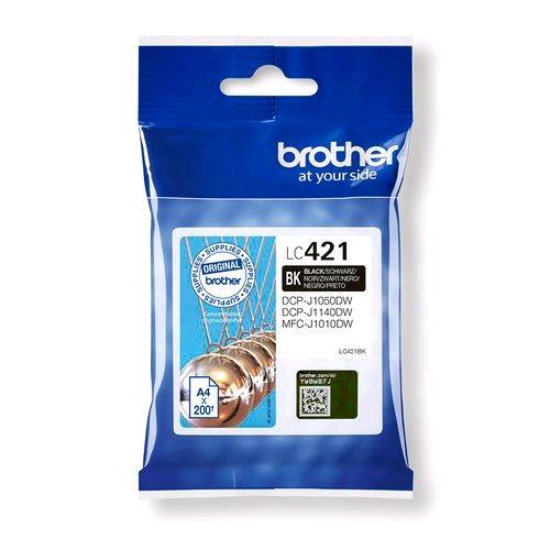 BROTHER LC421BK CARTUCCIA INK-JET NERO PER DCPJ1050DW MFCJ1010DWK 200 PAGINE