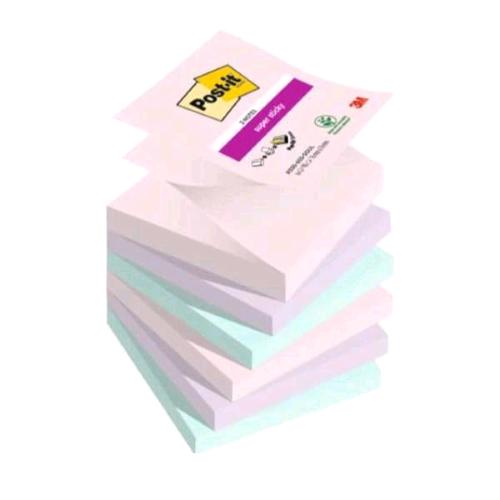 3M POST-IT SOUL BLOCCHETTI 90 FOGLI 76X76 mm COLORI ASSORTITI CONF 6 Pz.