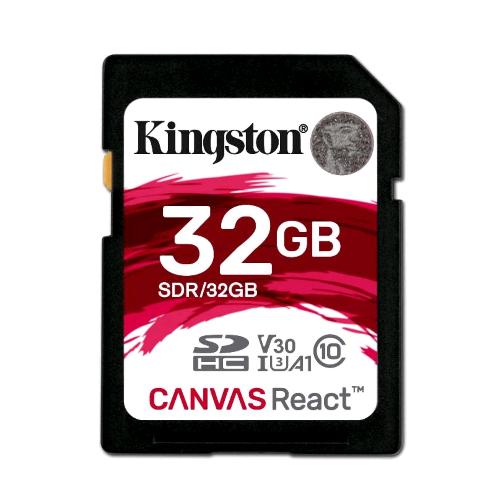 KINGSTON CANVAS REACT PLUS MEMORY CARD SDHC 32GB UHS-II CLASSE 10 V30