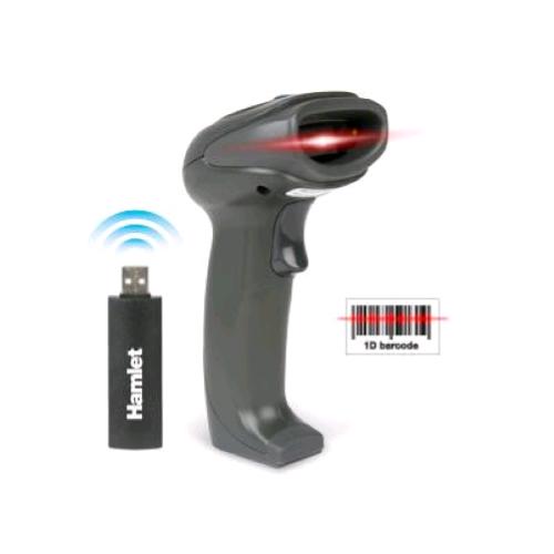 HAMLET HBCS1D10W BARCODE SCANNER LASER 1D WIRELESS PER CODICI LINEARI BLACK