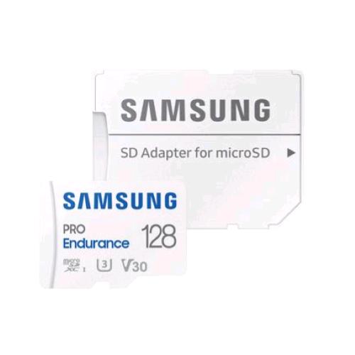SAMSUNG PRO ENDURANCE MICROSDXC 128GB U3 V30 CLASSE 10 100MB/S CON ADATTATORE BI