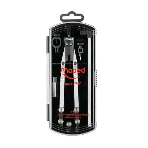 MAPED COMPASSO IN METALLO CON PROLUNGA E ACCESSORI