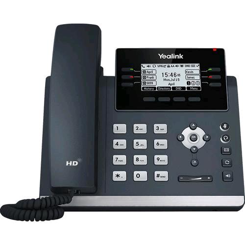 YEALINK SIP-T42U ELEGANT IP PHONE- 12 ACCOUNT SIP 2 PORTE POE GIGABIT 2 PORTE US