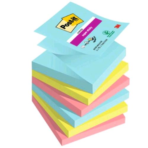 3M POST-IT COSMIC BLOCCHETTI DA 90 FOGLI 76X76 mm COLORI ASSORTITI CON F6 PZ.