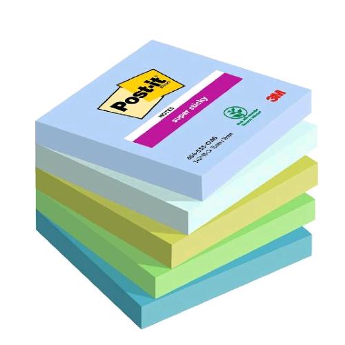 3M POST-IT SUPER STICKY OASIS BLOCCHETTO 90 FOGLI 76X76 mm COLORI ASSORTITI CONF