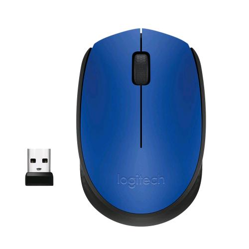 LOGITECH M171 MOUSE OTTICO WIRELESS RF 2.4GHz AMBIDESTRO 3 PULSANTI BLU/BLACK