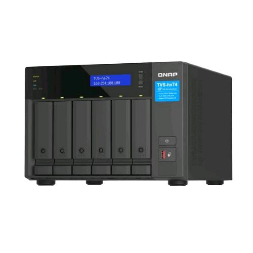 QNAP TVS-H674 NAS CHASSIS TOWER INTEL i3-12100 3.3GHz RAM 16GB-6 BAY HDD/SSD 2.5