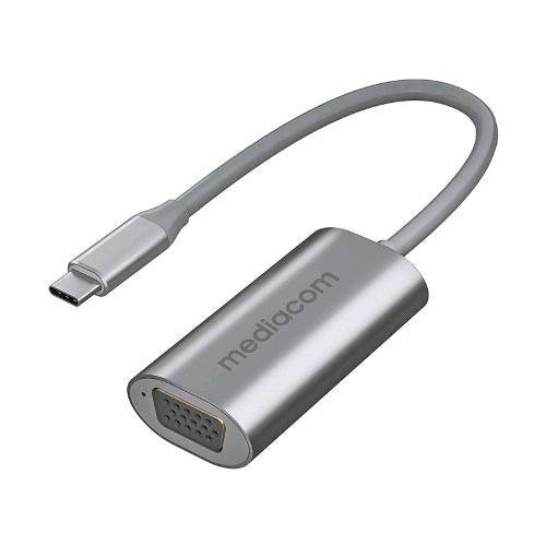 MEDIACOM MD-C307 ADATTATORE VIDEO DA USB-C MASCHIO A VGA 15 PIN FEMMINA SUPPORTO