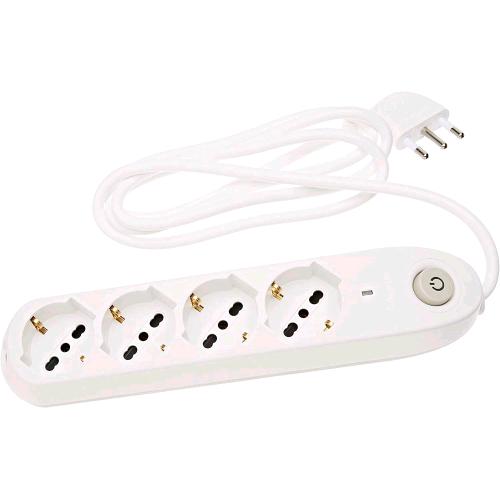 BTICINO CIABATTA ELETTRICA MULTIPRESA POKER CON 4 PRESE UNIVERSALI SCHUKO BIPASS