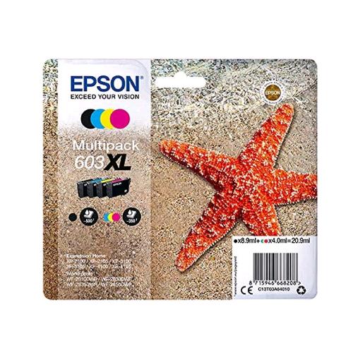 EPSON 603XL CARTUCCE INCHIOSTRO MULTIPACK 4 COLORI NERO CIANO MAGENTA GIALLO CAR