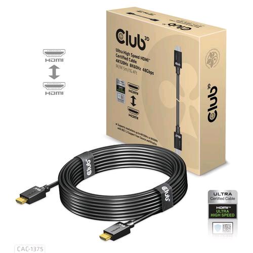 CLUB3D CAC-1375 CAVO HDMI 2.1 MASCHIO/MASCHIOULTRA HIGH SPEED CERTIFICATO 4K 120