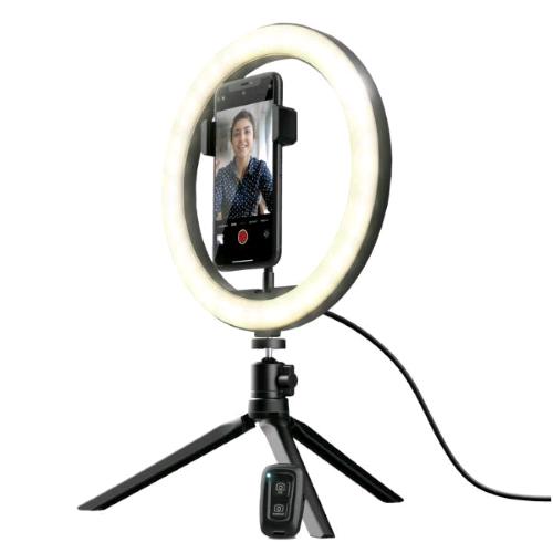 TRUST MAKU RING LIGHT VLOGGING KIT ANELLO LUMINOSO DA 10" PER I VLOG CON TELECOM